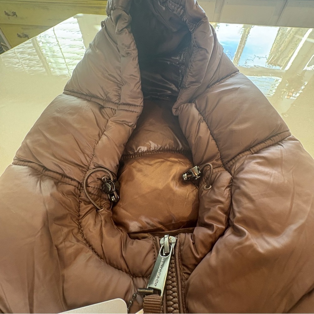 Hawks & Co Women’s Fit Puffer Coat Chocolate Brown Zip Hood Long - Picture 7 of 16